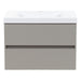 Innes 30.5" W gray floating bathroom vanity with 2 flat-panel drawers, white sink top