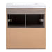 Open back of Birney 30.5" W Freestanding Bathroom Vanity with 2-door cabinet, open shelf, white sink top
