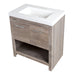 Top down view of Birney 30.5" W Freestanding Bathroom Vanity with 2-door cabinet, open shelf, white sink top