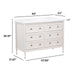Measurements of Bolivar 49 inch cream dresser-style single-sink bathroom vanity with 6 drawers and white sink top: 49 in W x 22 in D x 36.91 in H