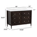 Measurements of Bolivar 49 inch dark woodgrain dresser-style single-sink bathroom vanity with 6 drawers and white sink top: 49 in W x 22 in D x 36.91 in H