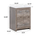 Measurements of 24.25 in Breena bathroom vanity with woodgrain laminate finish, 2-door cabinet, base drawer, chrome hardware: 24.25 in W x 18.75 in D x 32.89 in H