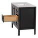 Right side of Cartland 43-in gray bathroom vanity with 2-door cabinet, 3 drawers, garnite-look sink top