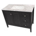 Top view of Cartland 43-in gray bathroom vanity with 2-door cabinet, 3 drawers, garnite-look sink top