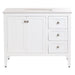 Cartland 43-in white bathroom vanity with 2-door cabinet, 3 drawers, garnite-look sink top