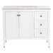 Cartland 43-in white bathroom vanity with 2-door cabinet, 3 drawers, garnite-look sink top