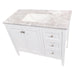 Top view of Cartland 43-in gray bathroom vanity with 2-door cabinet, 3 drawers, garnite-look sink top