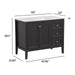 Measurements of Cartland 43-in gray bathroom vanity with 2-door cabinet, 3 drawers, garnite-look sink top: 43-in W x 22-in D x 35.1-in H