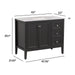 Measurements of Cartland 43-in gray bathroom vanity with 2-door cabinet, 3 drawers, garnite-look sink top: 43-in W x 22-in D x 35.1-in H