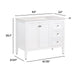 Measurements of Cartland 43-in white bathroom vanity with 2-door cabinet, 3 drawers, garnite-look sink top
