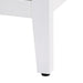 Leveling leg on Cartland 43-in gray bathroom vanity with 2-door cabinet, 3 drawers, garnite-look sink top