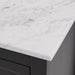 Granite-look countertop on Cartland 37 in gray bathroom vanity with cabinet, 3 drawers, sink top