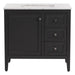 Cartland 37 in gray bathroom vanity with cabinet, 3 drawers, sink top