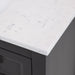 Granite-look counter top on Cartland 37 in gray bathroom vanity with cabinet, 3 drawers, sink top