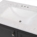 Predrilled granite-look sink top of Cartland 37 in gray bathroom vanity with cabinet, 3 drawers, sink top