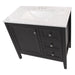 Top view of Cartland 37 in gray bathroom vanity with cabinet, 3 drawers, sink top