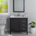 Cartland 37 in gray bathroom vanity with cabinet, 3 drawers, sink top installed in bathroom
