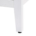 Leg with leveling foot on Cartland 37 in white bathroom vanity with cabinet, 3 drawers, sink top