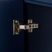 Adjustable hinge on 48.5 in. Darya blue bathroom vanity with 3 drawers, cabinet, brushed gold pulls, white sink top