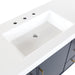 Predrilled sink top on 48.5 in. Darya blue bathroom vanity with 3 drawers, cabinet, brushed gold pulls, white sink top