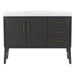 48.5 in. Darya shale gray bathroom vanity with 3 drawers, cabinet, brushed gold pulls, white sink top