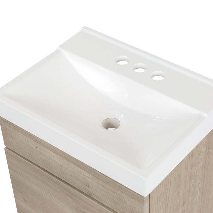 17" Small Bathroom Vanity With White Sink Top