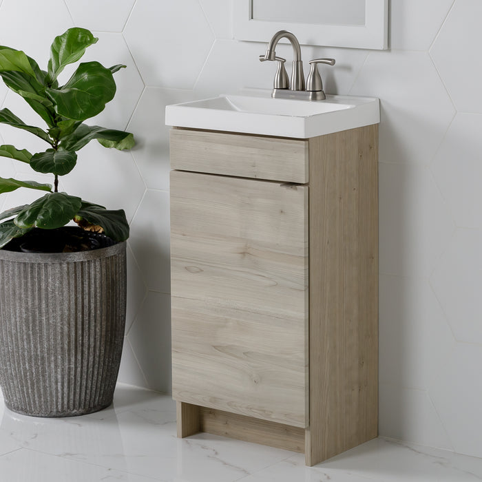 17" Small Bathroom Vanity With White Sink Top