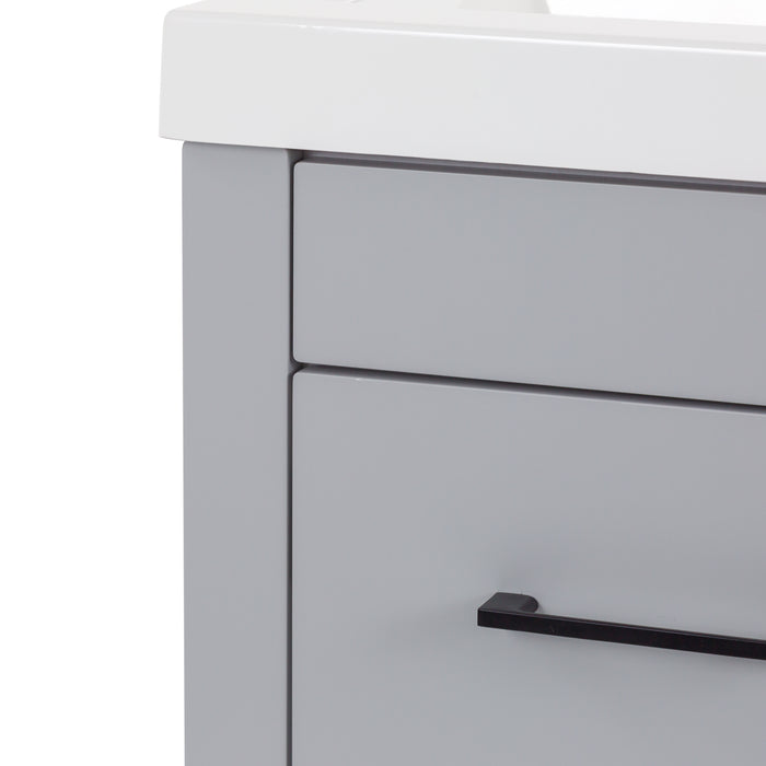 18.5" 1-Drawer Narrow Vanity With Cabinet and White Sink Top