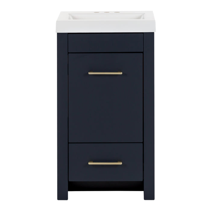 18.5" 1-Drawer Narrow Vanity With Cabinet and White Sink Top