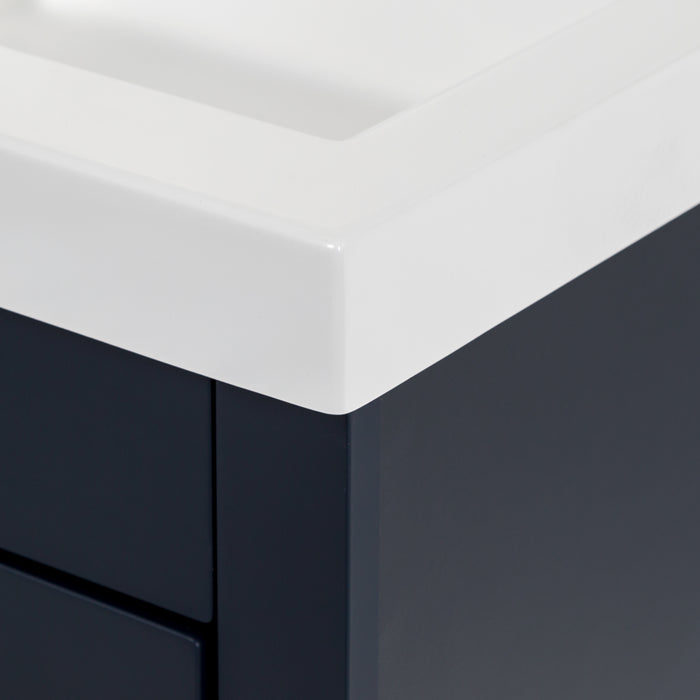 18.5" 1-Drawer Narrow Vanity With Cabinet and White Sink Top