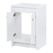 Open doors on Lonsdale 24 inch white half-bath vanity with two doors and white sink top