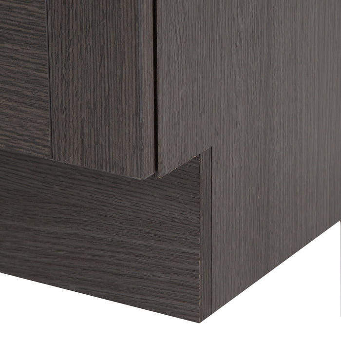 Toekick on Noelani 24.25” wide powder room vanity in Milano Oak finish