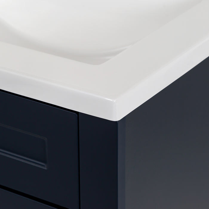 24.25" Shaker-Style Vanity With 2 Doors and White Sink Top