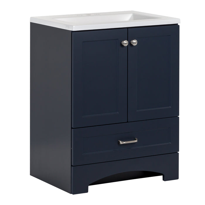 24.25" Small Single-Sink Vanity With White Sink Top