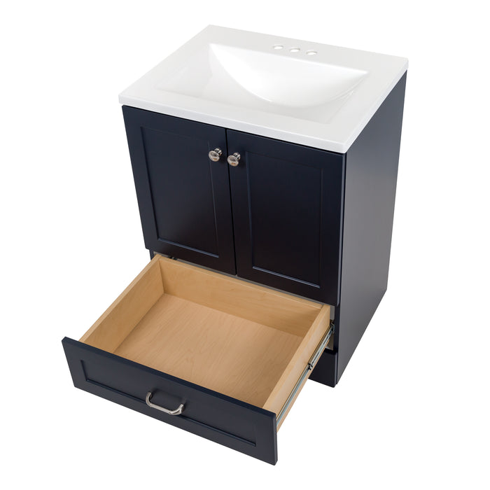 24.25" Small Single-Sink Vanity With White Sink Top