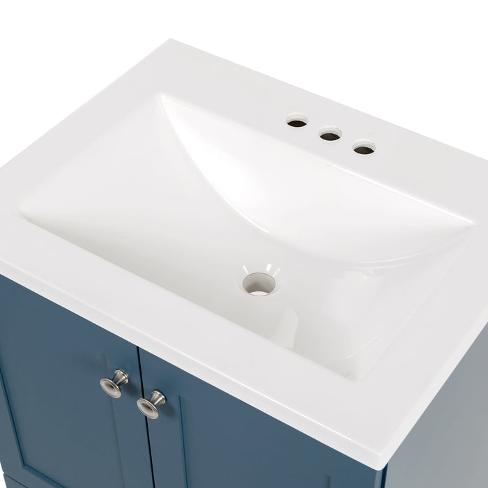 24.25" Small Single-Sink Vanity With White Sink Top