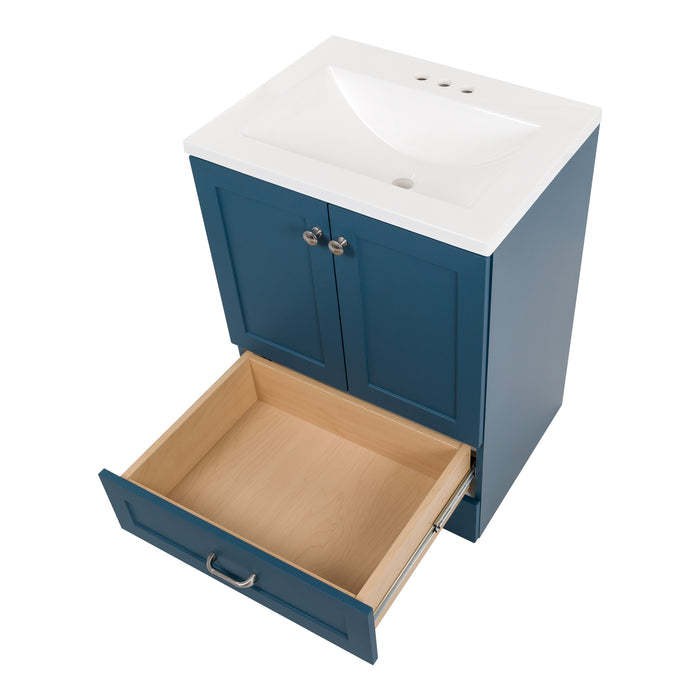 24.25" Small Single-Sink Vanity With White Sink Top