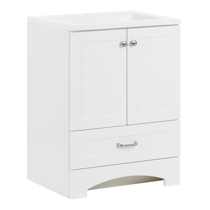 24.25" Small Single-Sink Vanity With White Sink Top