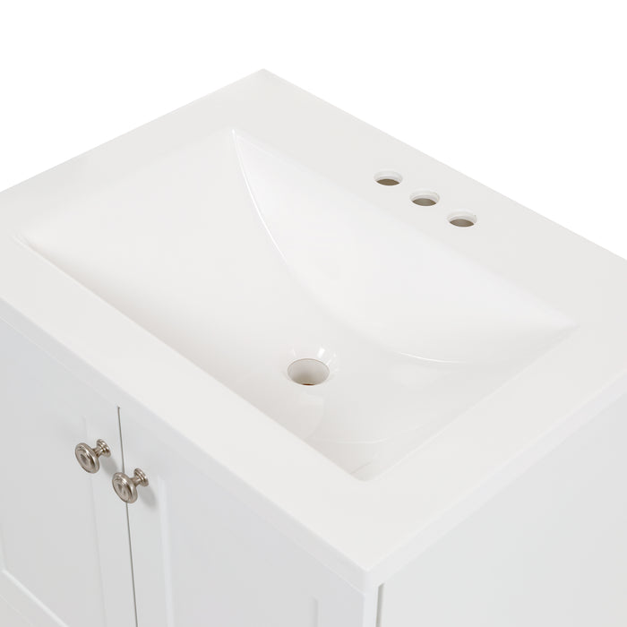 24.25" Small Single-Sink Vanity With White Sink Top