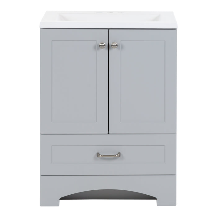 24.25" Small Single-Sink Vanity With White Sink Top