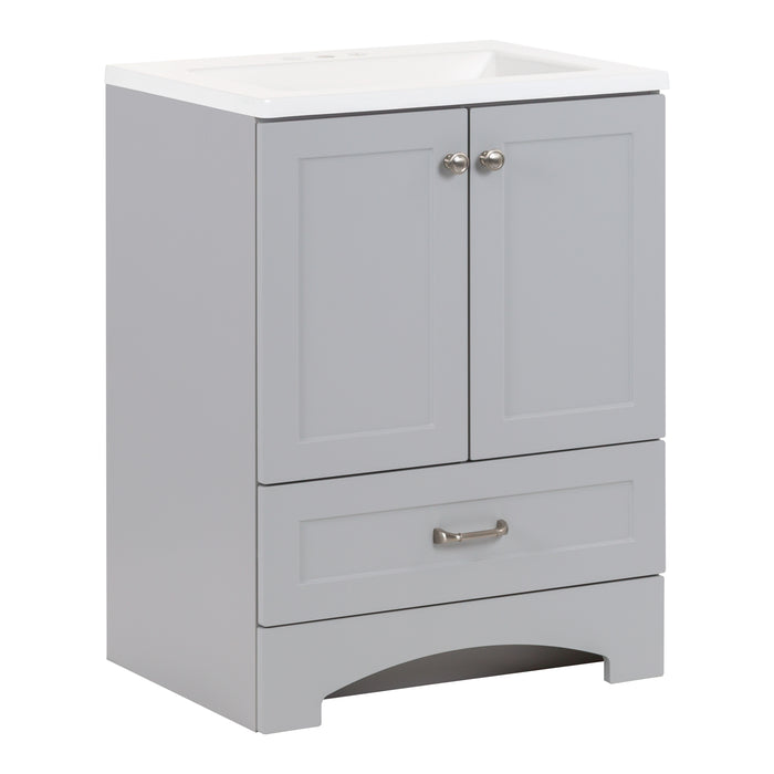 24.25" Small Single-Sink Vanity With White Sink Top