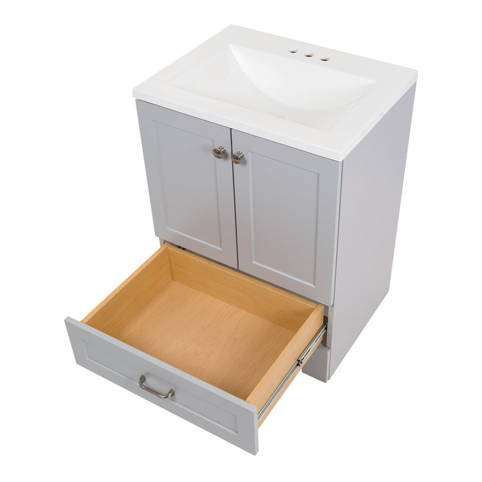 24.25" Small Single-Sink Vanity With White Sink Top