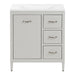 Tilford gray furniture-style bathroom vanity with 1-door cabinet, 3 drawers, white sink top