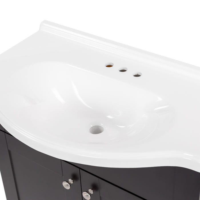 31" Bathroom Vanity With Drop-in Belly Bowl Sink Top