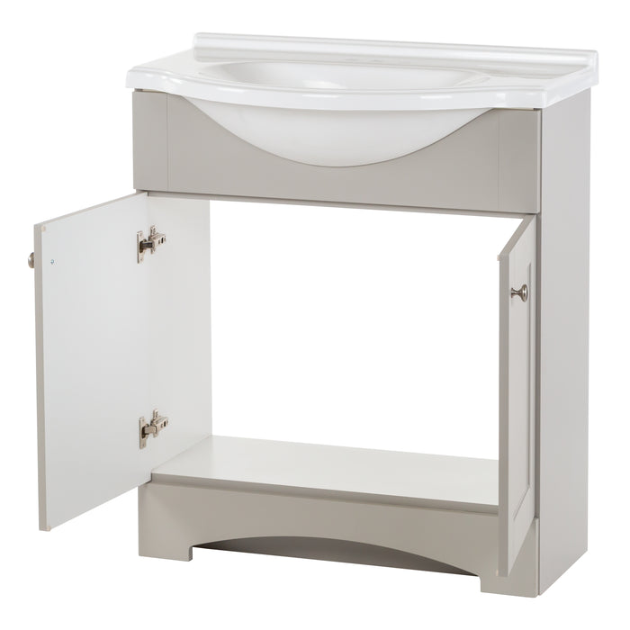 31" Bathroom Vanity With Drop-in Belly Bowl Sink Top