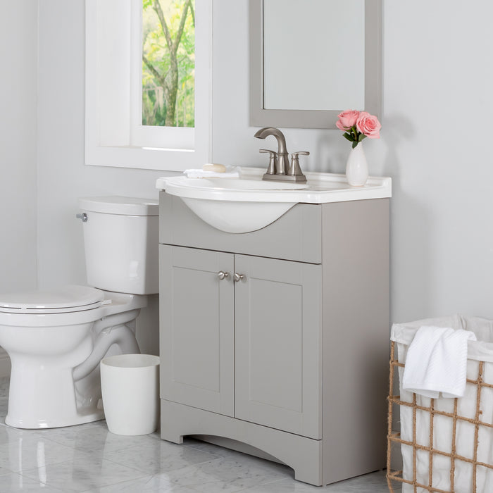 31" Bathroom Vanity With Drop-in Belly Bowl Sink Top