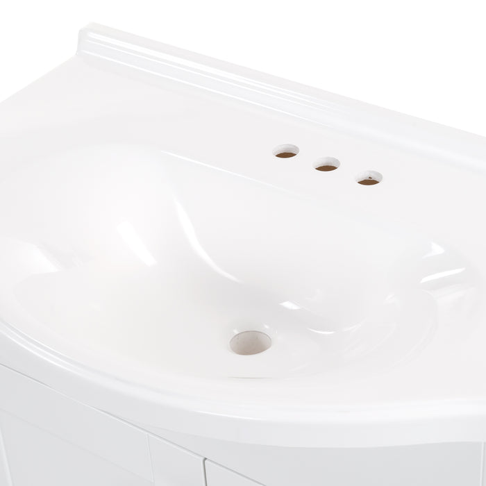 31" Bathroom Vanity With Drop-in Belly Bowl Sink Top