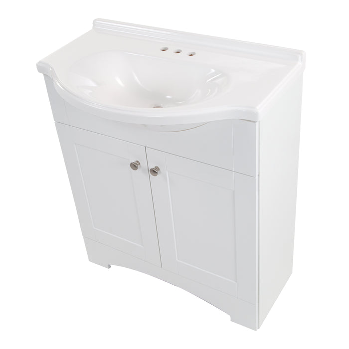 31" Bathroom Vanity With Drop-in Belly Bowl Sink Top