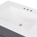 Predrilled sink top on Salil 30 inch 2-door gray powder room vanity with white top