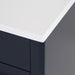 Corner of Salil 30 inch 2-door blue powder room vanity with white top